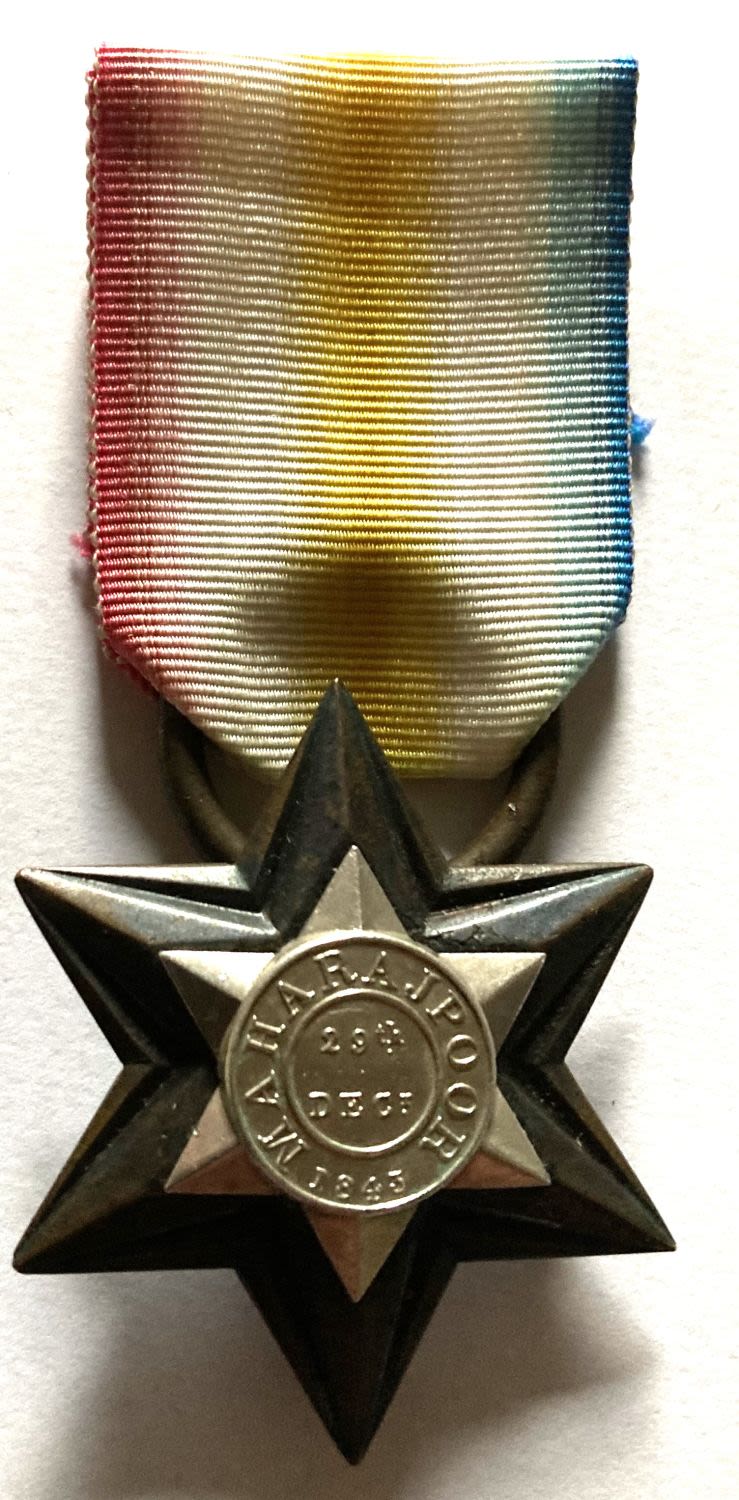 Lot 252: Gwalior Star 1843 Maharajpoor Medal. Good to fine...