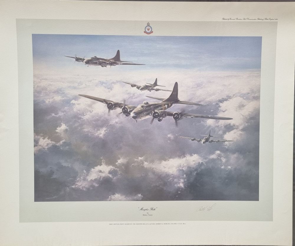 Lot 98: WW2 Colour Print Titled Memphis Belle by Robert...