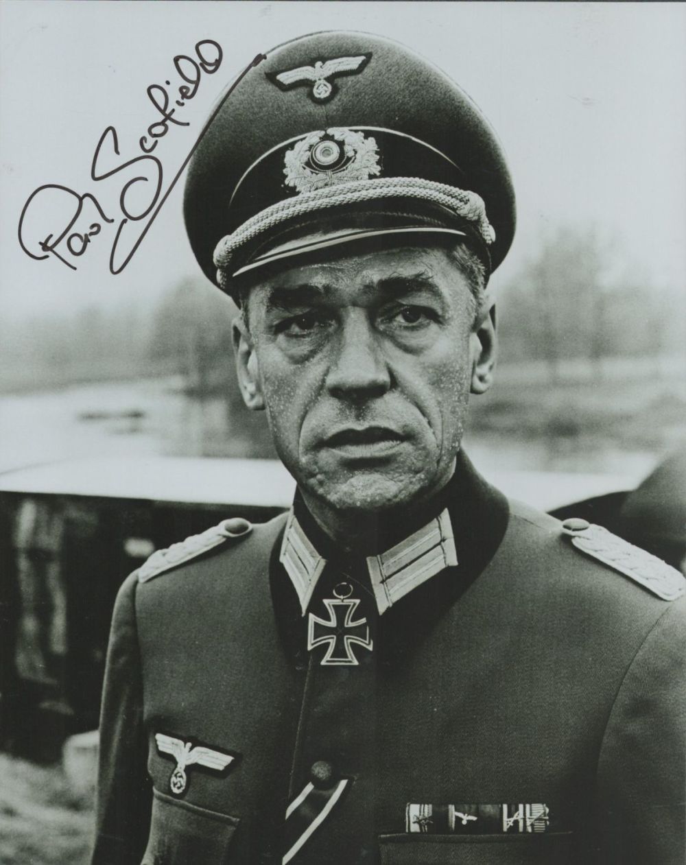 Lot 241: Paul Scofield signed 10x8inch black and white photo....