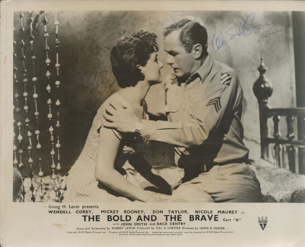 Lot 257: Wendell Corey signed 10x8inch black and white movie...