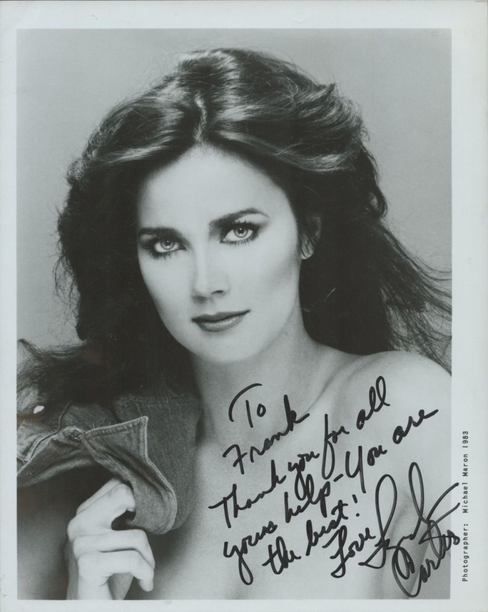 Lot 265: Linda Carter signed 10x8inch black and white photo....
