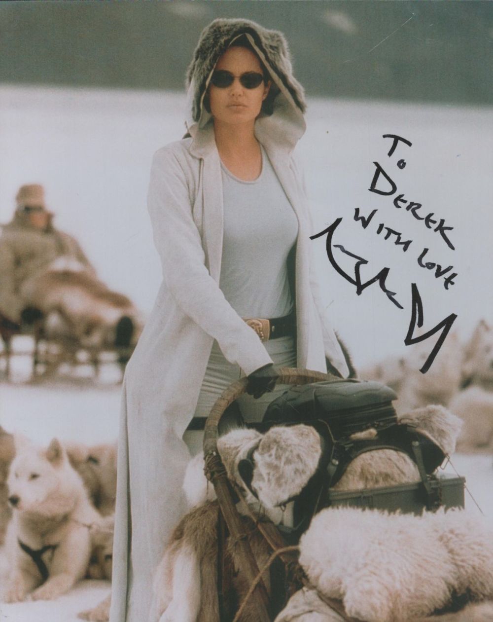 Lot 272: Angelina Jolie signed 10x8inch colour photo. Good condition....