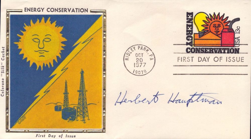 Lot 279: Herbert Hauptman signed cover. Good condition. All autographs...