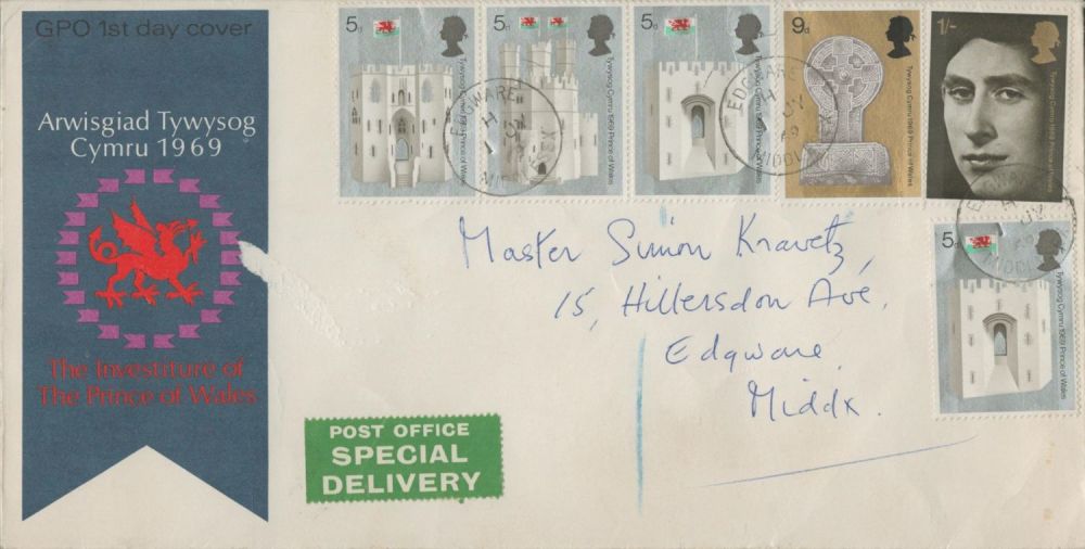 Lot 282: Investiture of Prince of Wales FDC. Good condition....