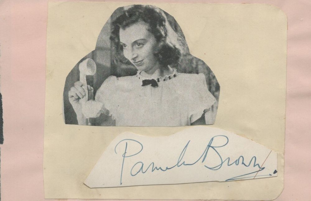 Lot 301: Pamela Brown signed autograph page include a black...