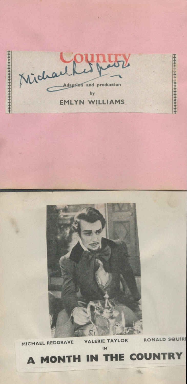 Lot 322: Michael Redgrave signed autograph 5.25x5 Inch. cut out...