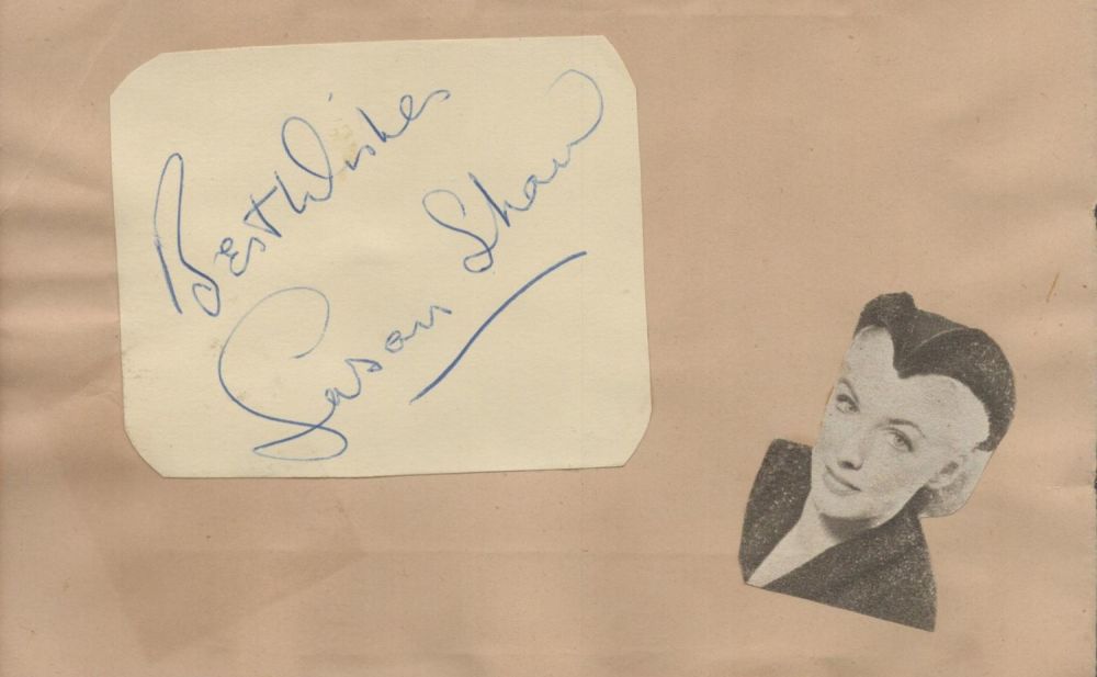 Lot 342: Susan Shaw signed autograph small white card include...