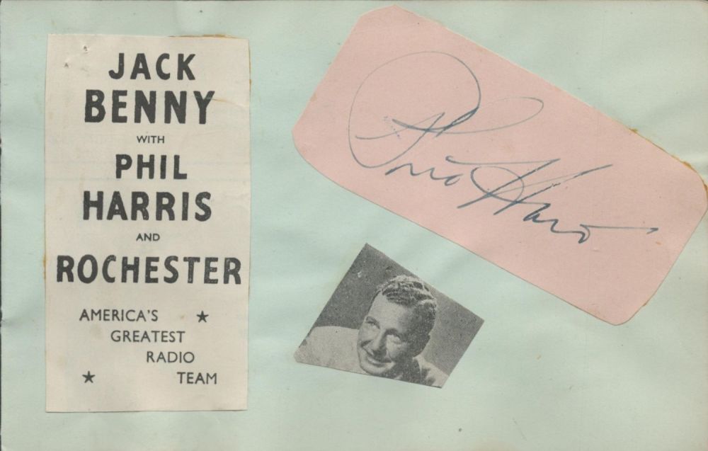 Lot 351: Phil Harris signed autograph cut outs fix onto...