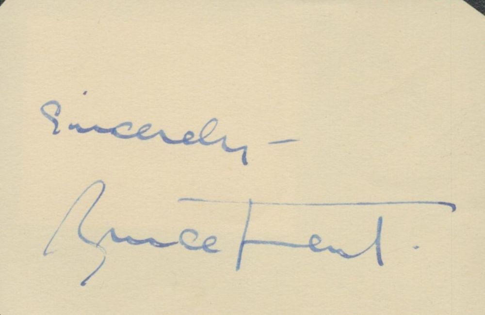 Lot 370: Bruce Trent signed autograph Approx. size 3.25x2.5 Inch....