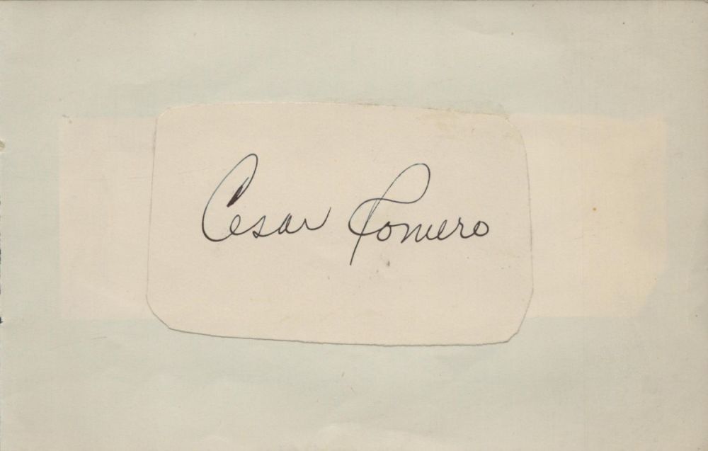 Lot 388: Cesar Romero signed autograph cut out fix onto...