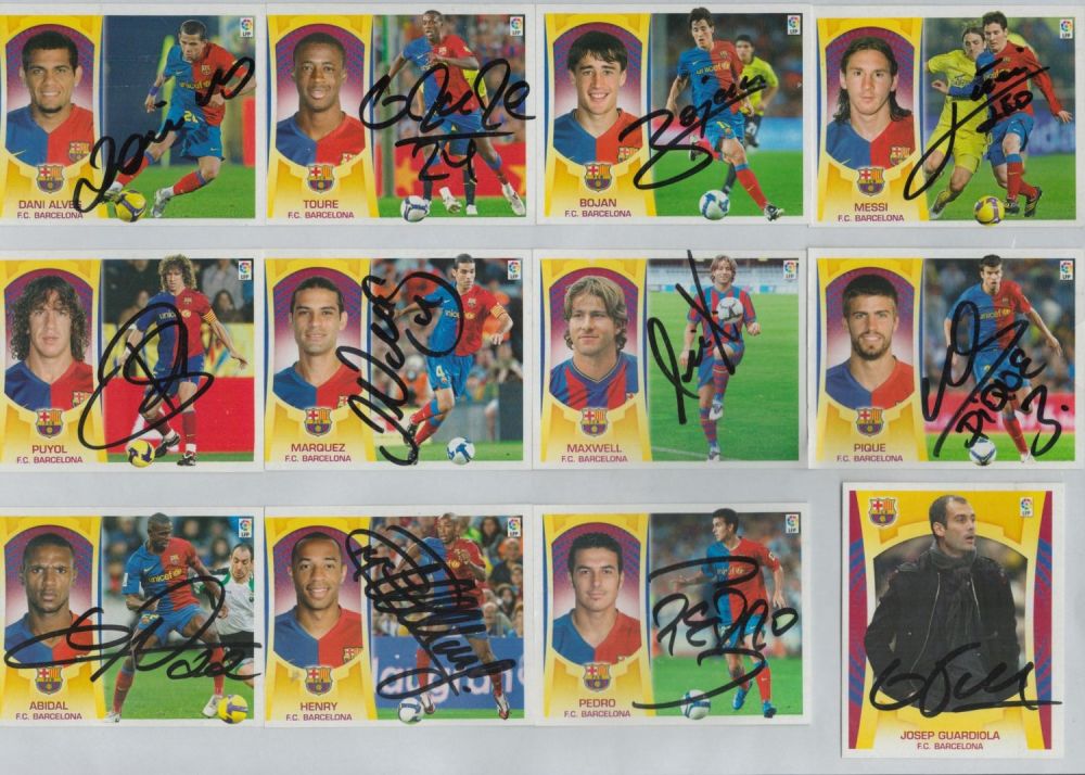 Lot 439: Collection LFP LIGA BBVA 12 signed Football Trading...