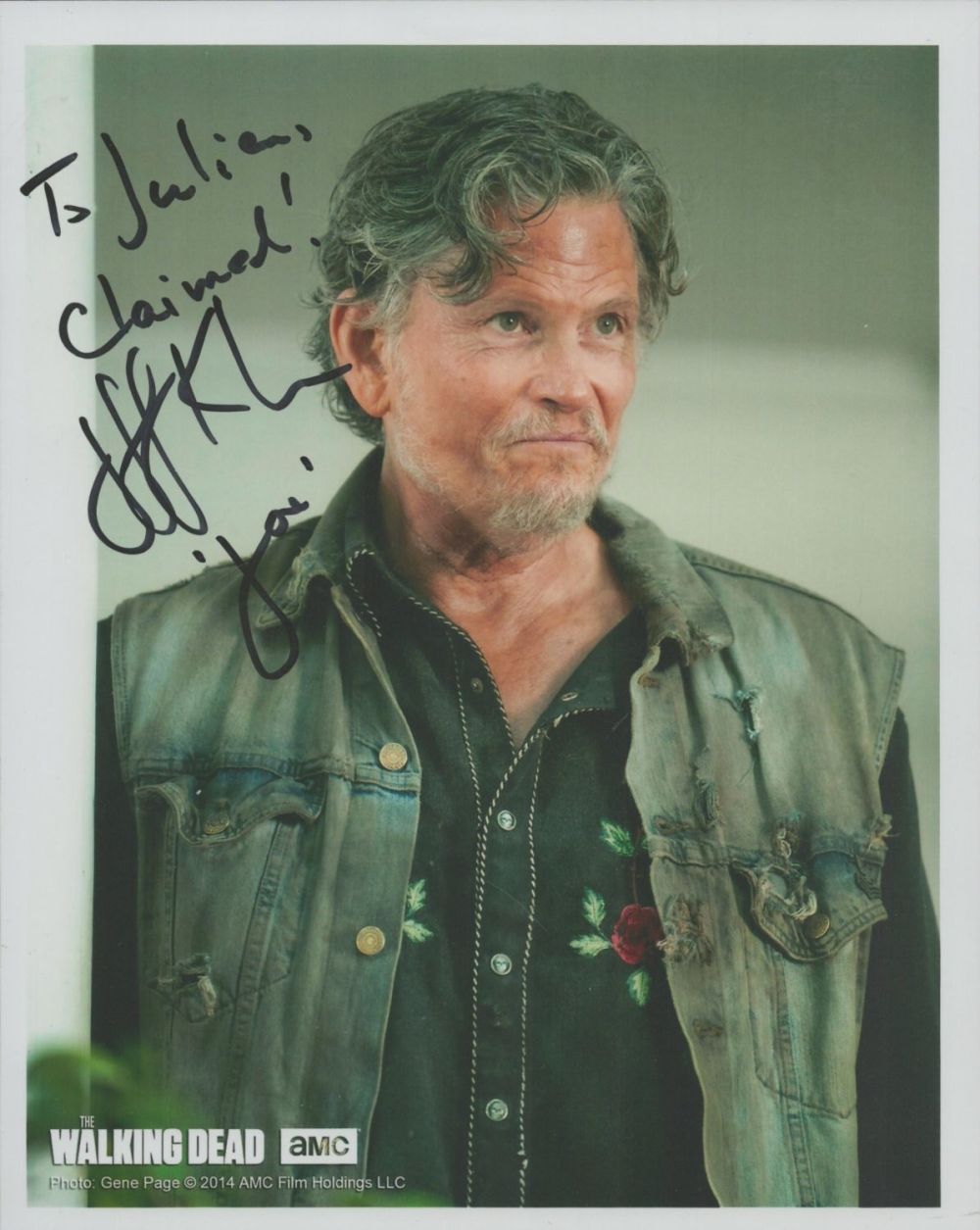 Lot 451: Jeff Kober signed colour photo 10x8 Inch. Dedicated....