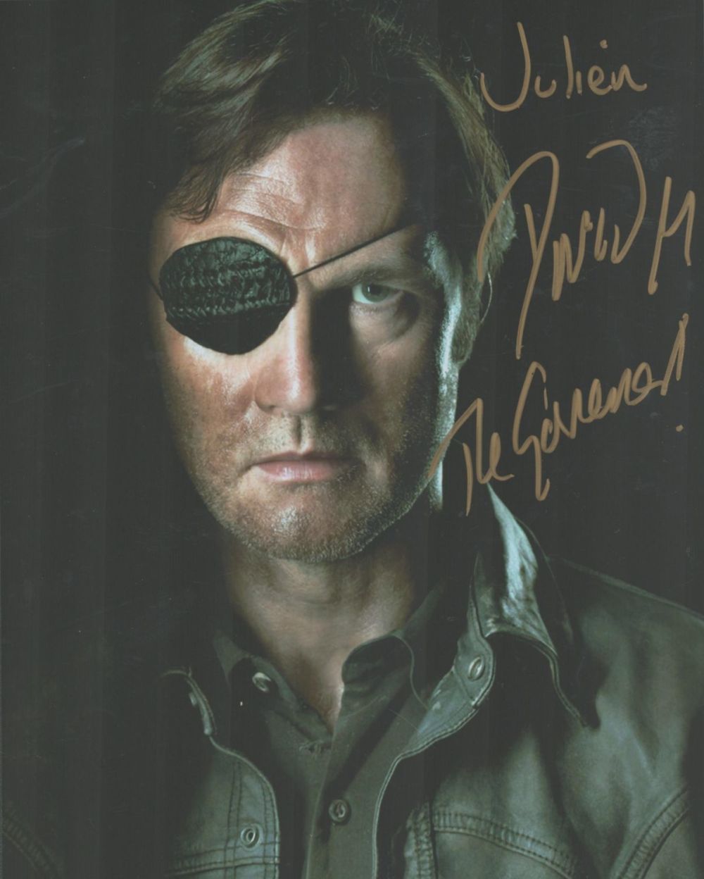 Lot 458: David Morrissey signed colour photo 10x8 Inch. Dedicated....