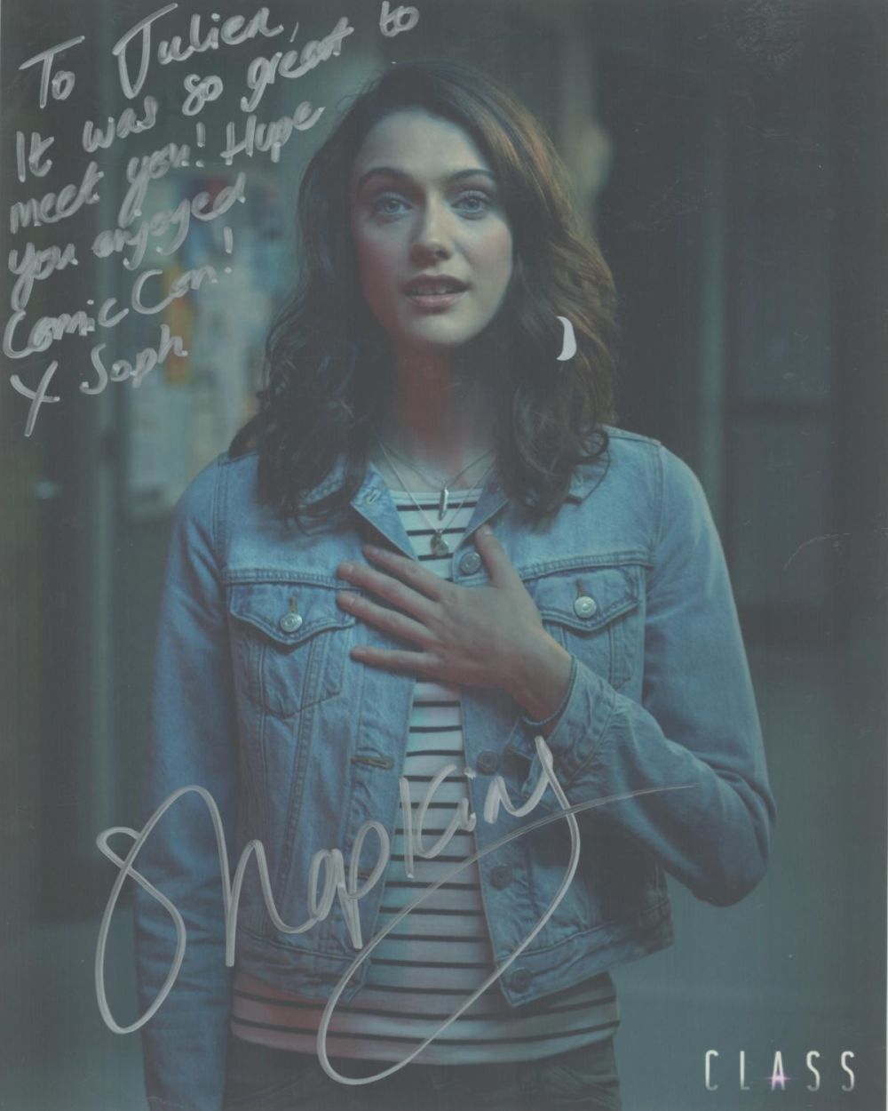 Lot 468: Sophie Hopkins signed colour photo 10x8 Inch. Dedicated....