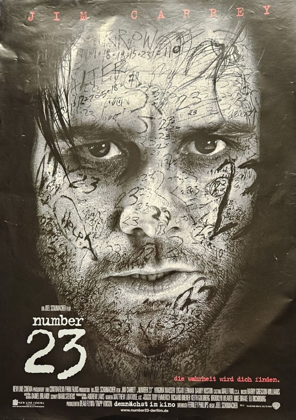 Lot 575: Jim Carey number 23 Original Large Movie Poster...