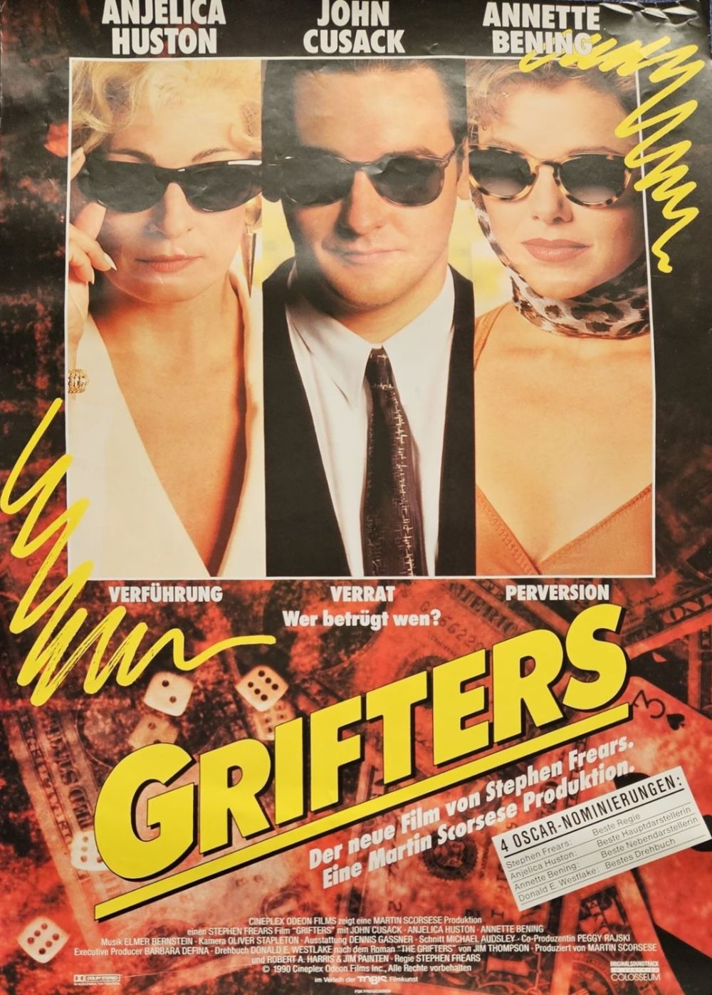 Lot 581: The Grifters 1991 Film Original Large Movie Poster...