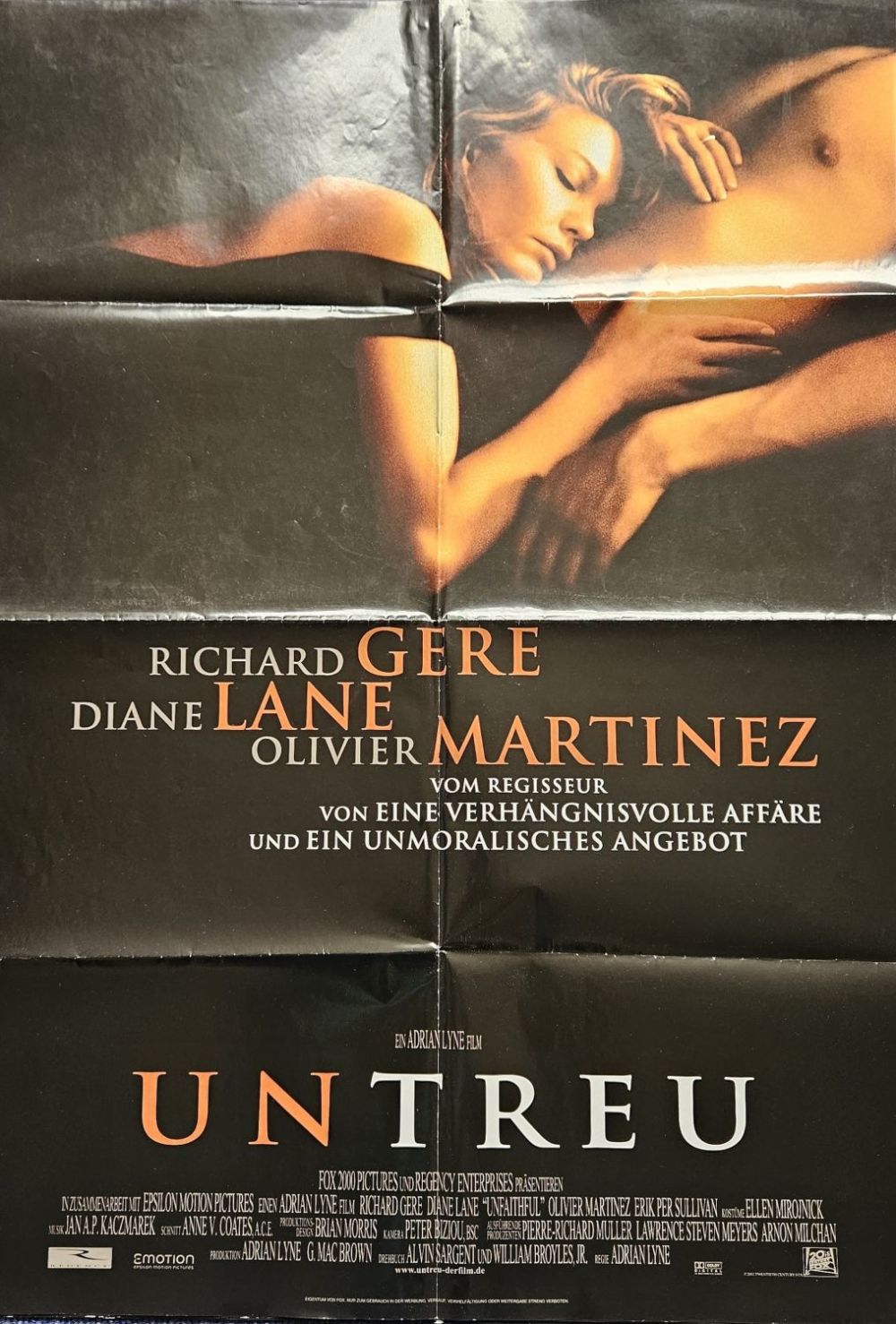 Lot 595: Untreu Richard Gere, Diane Lane, Olivier Martinez Large...