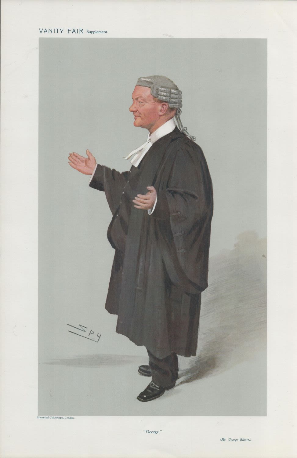 Lot 616: Vanity Fair print. Titled George. Subject Mr George...