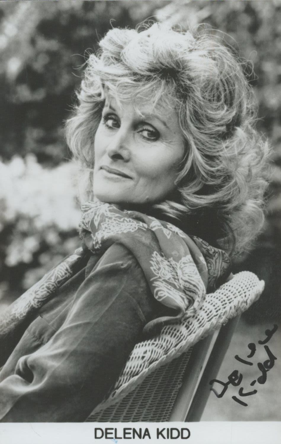 Lot 640: Delena Kidd signed 6x4inch black and white photo....