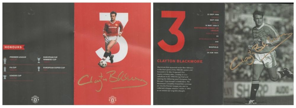 Lot 641: Clayton Blackmore signed 6x4inch colour promo card. Good...