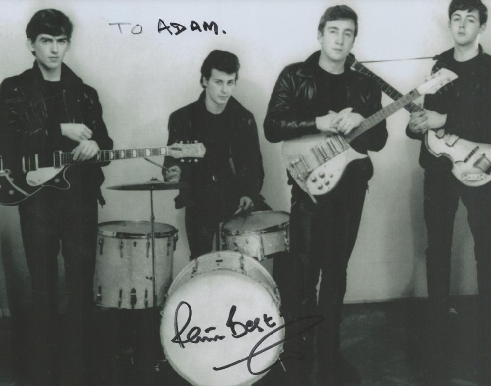 Lot 643: Pete Best signed 10x8inch black and white photo....