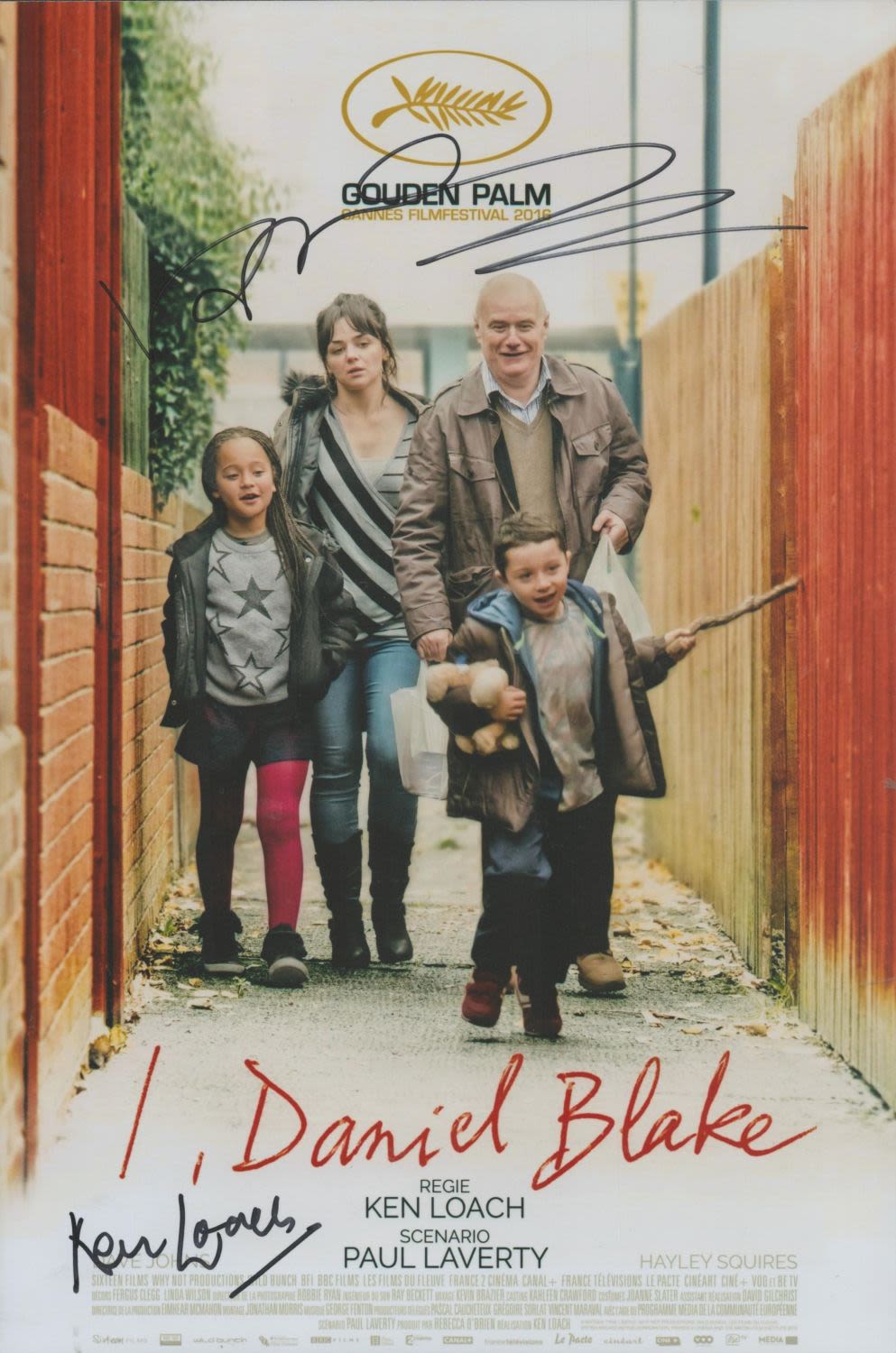 Lot 644: Dave Johns and Ken Loach signed 12x10inch colour...