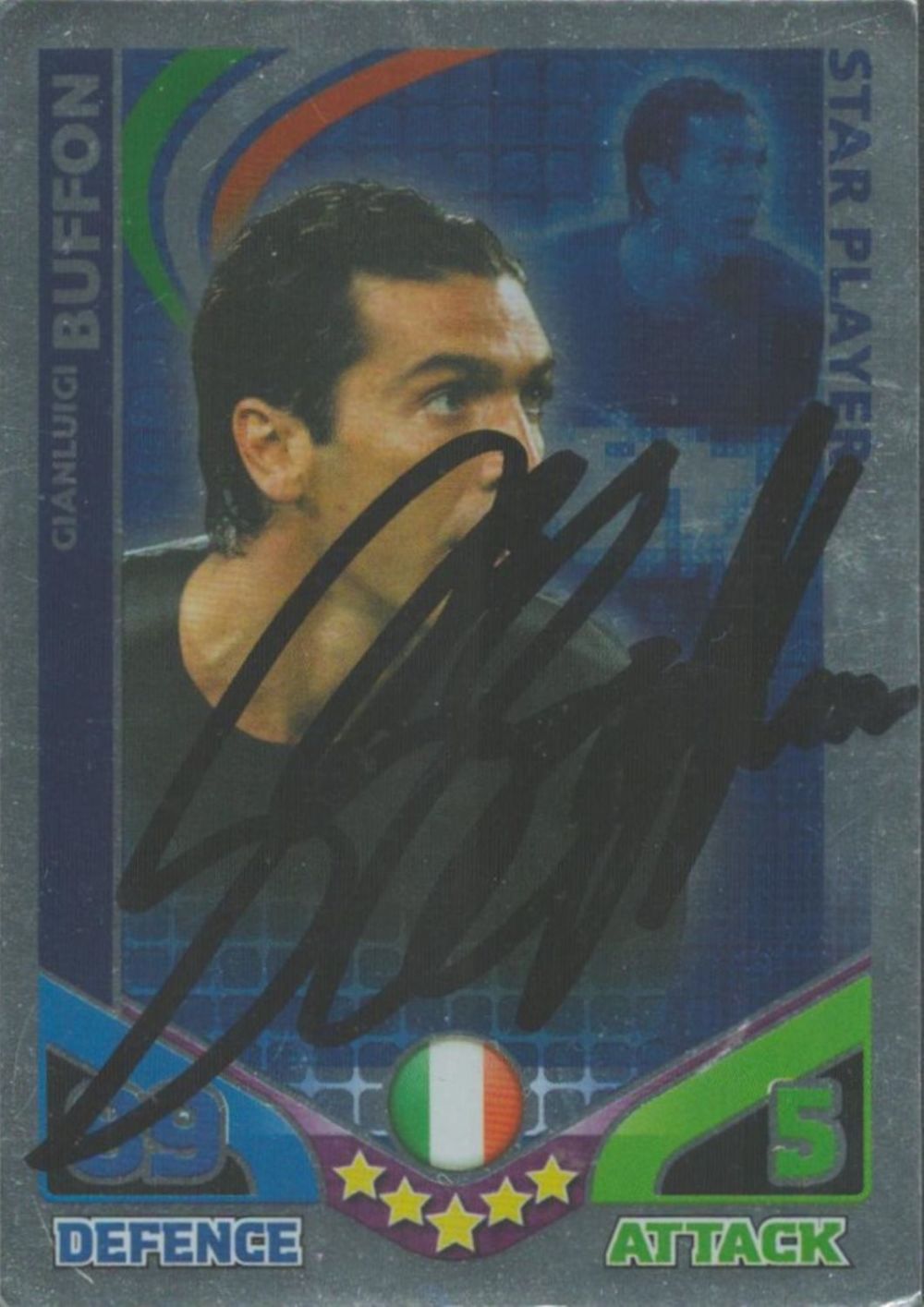 Lot 666: Gianluigi Buffon signed Italy match attax Topps trading...