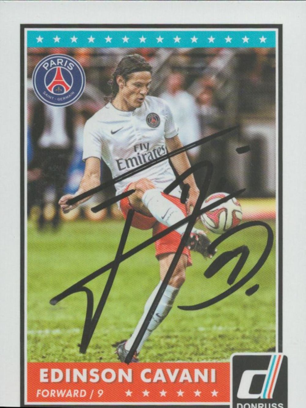 Lot 671: Edinson Cavani signed Paris St Germain Panini trading...