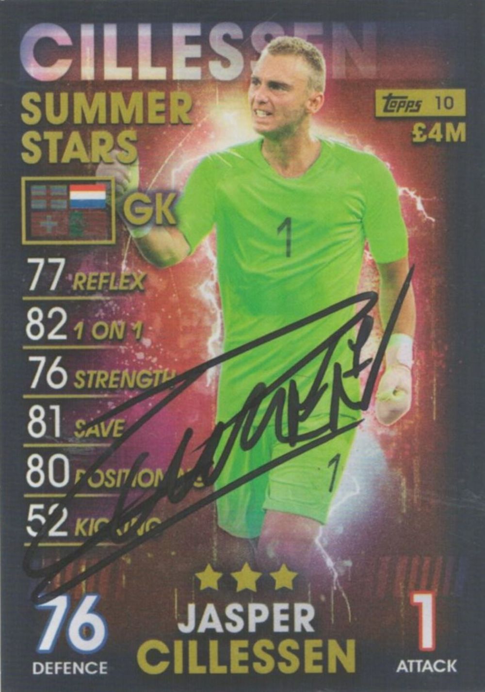 Lot 689: Jasper Cillessen signed Netherlands Match Attax Topps trading...
