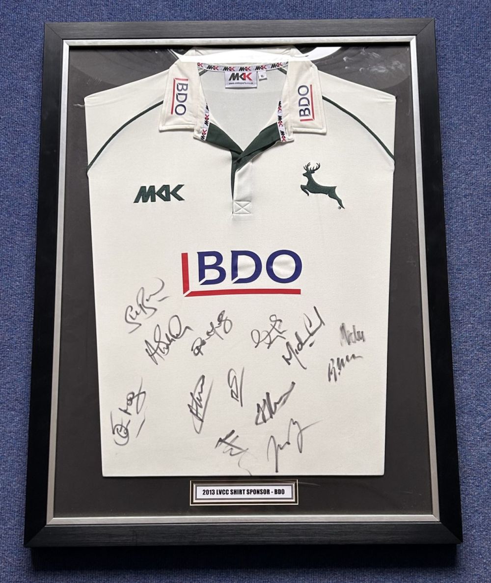 Lot 90: Nottinghamshire C.C.C 26x35 inch framed and mounted 2013...