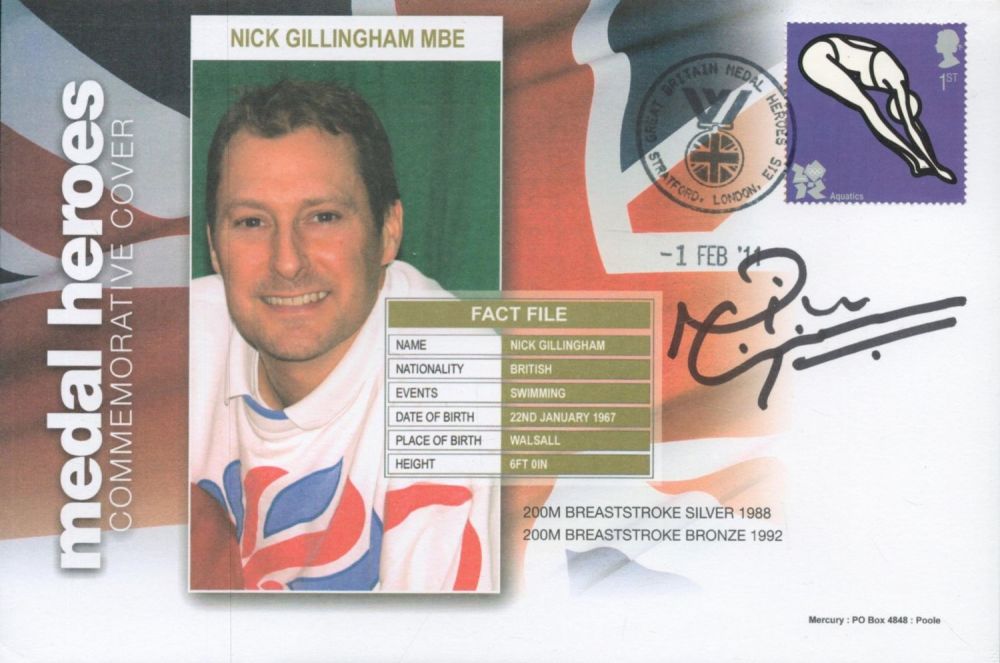 Lot 165: Nick Gillingham signed Medal Heroes FDC. Good condition....