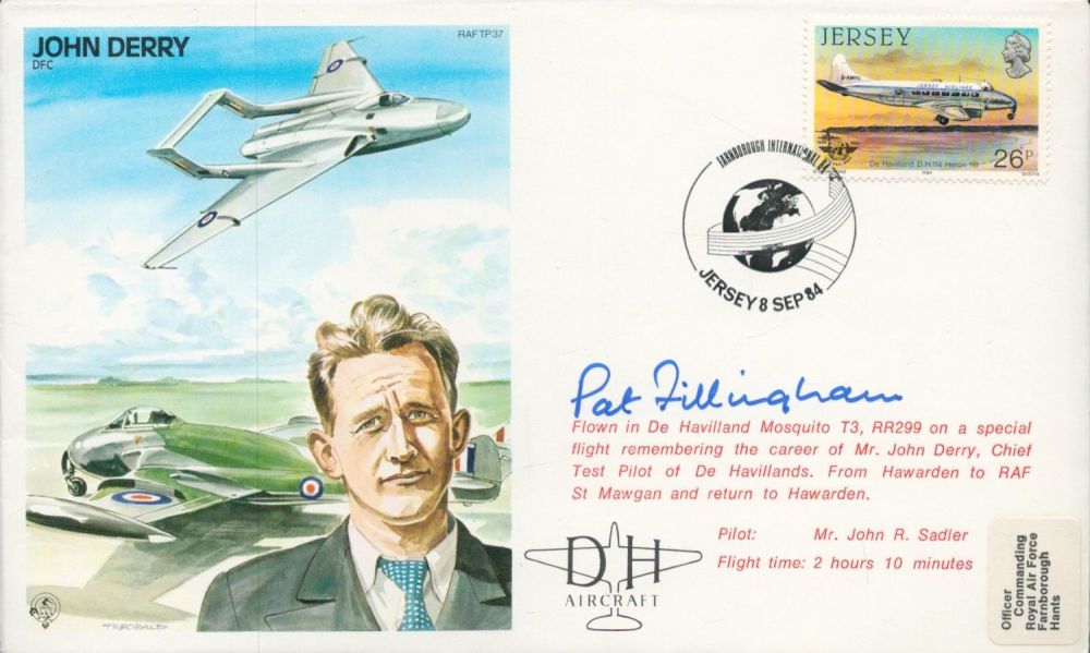 Lot 167: Pat Fillingham signed test pilot cover. Good condition....
