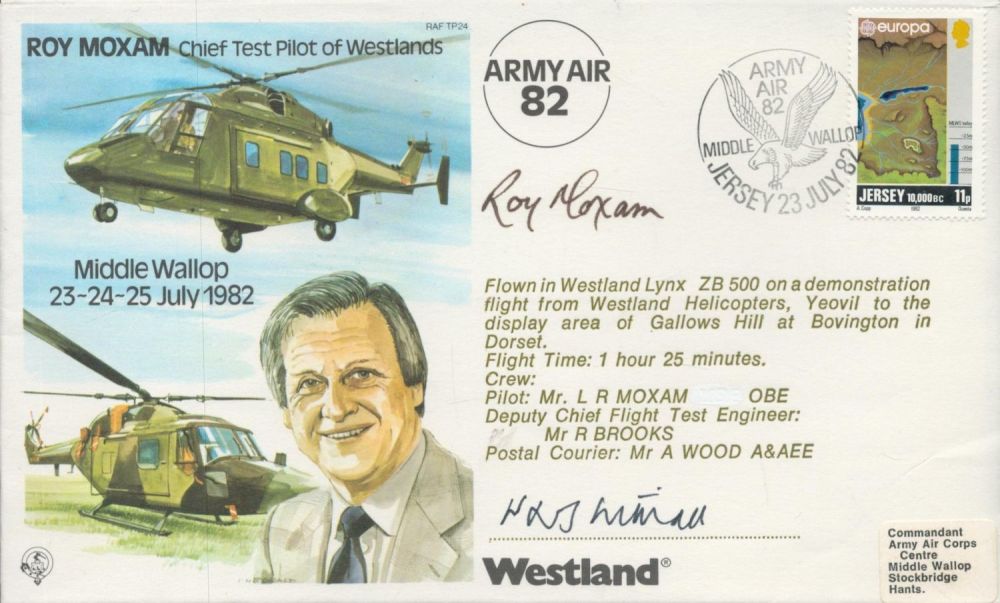 Lot 180: Roy Moxam signed test pilot cover. Good condition....
