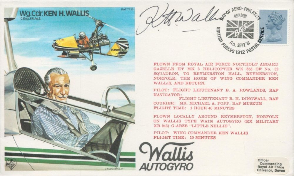 Lot 184: Ken Wallis signed test pilot cover. Good condition....
