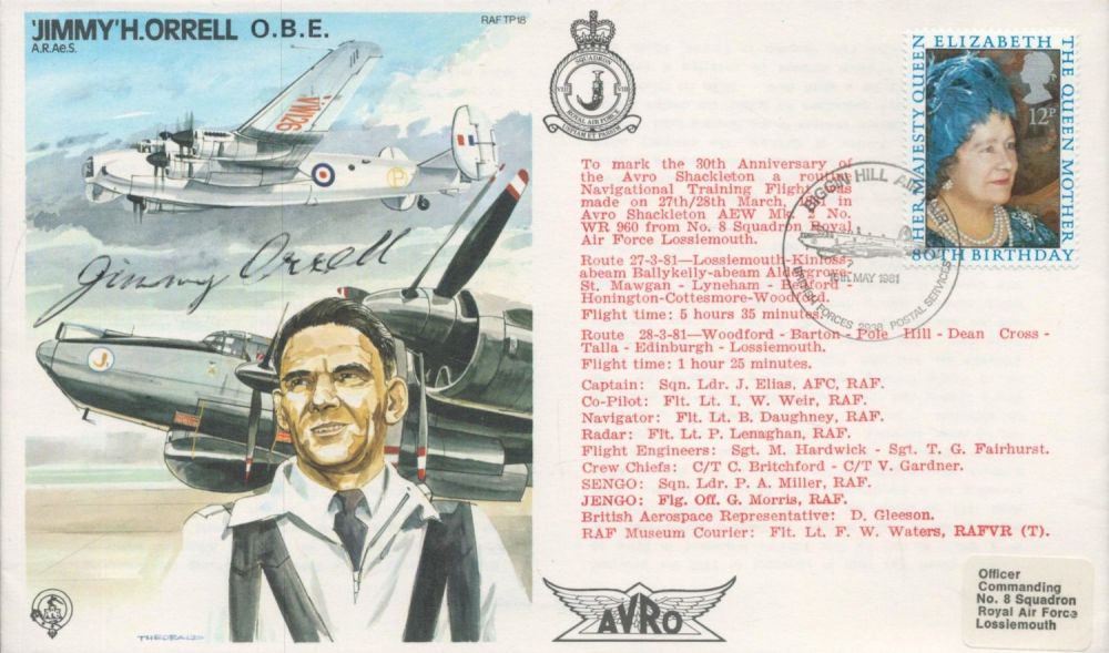 Lot 185: Jimmy H Orrell signed test pilot cover. Good...