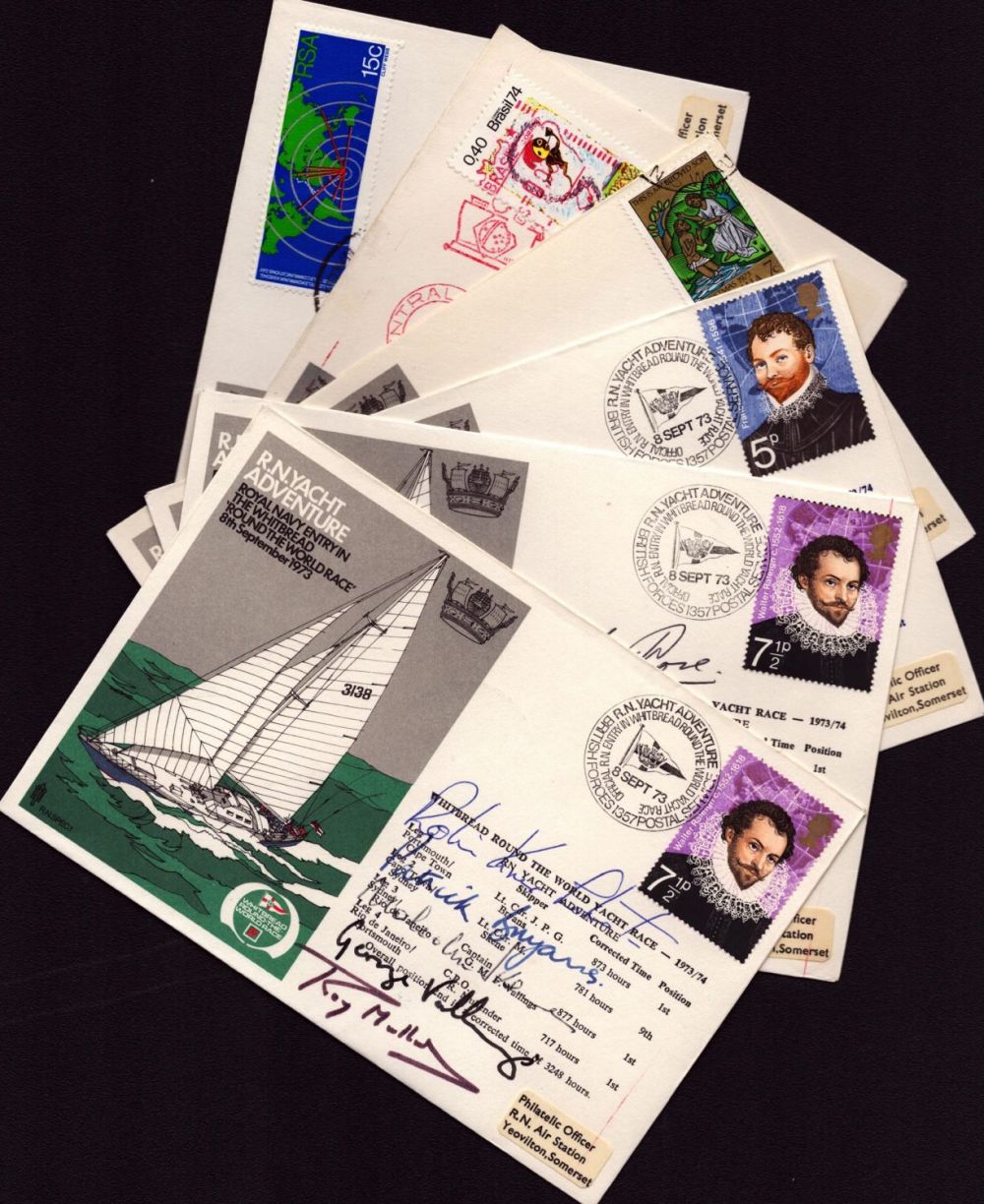 Lot 190: R N Yacht Adventure signed cover collection. 6...