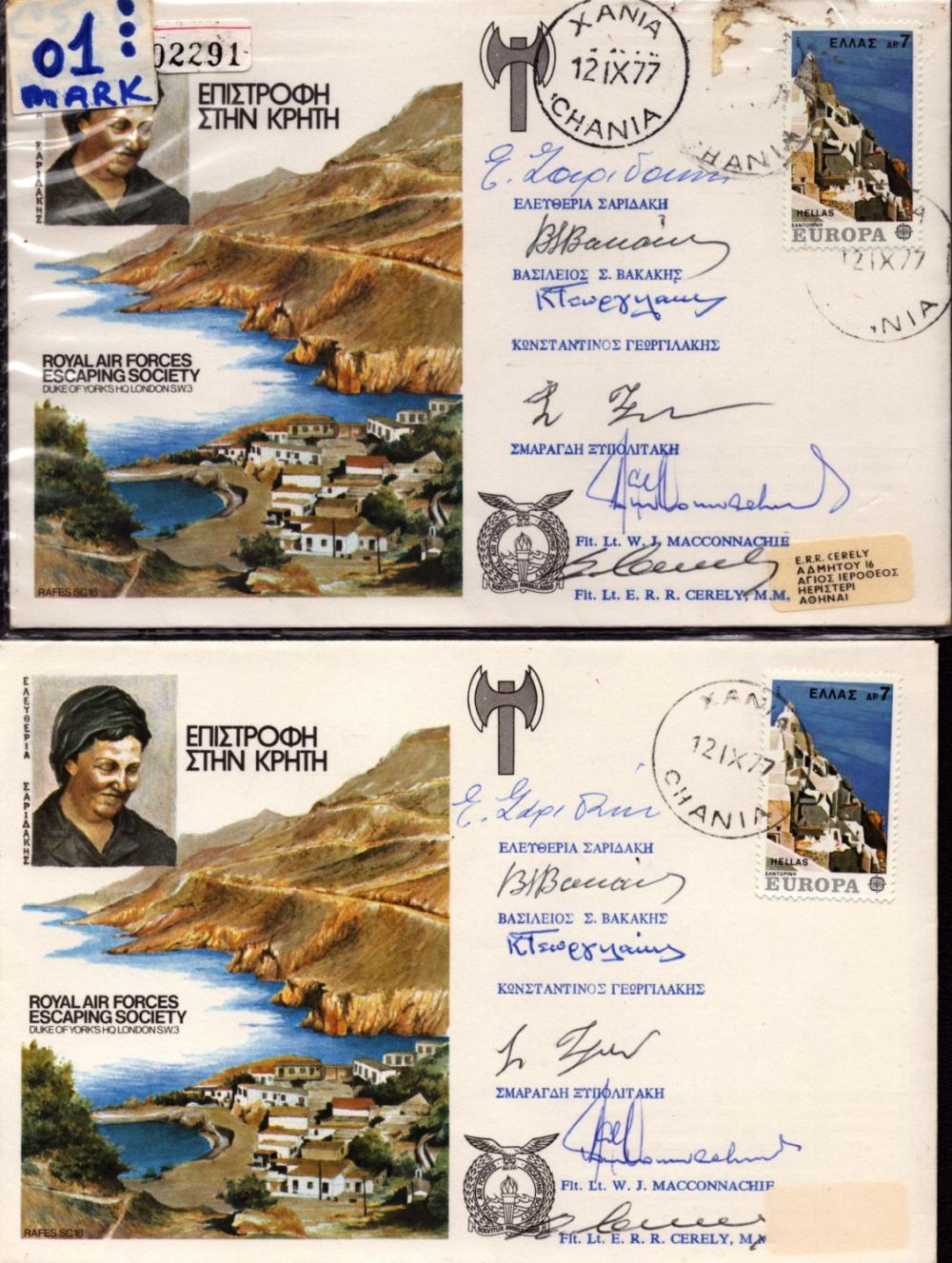 Lot 191: Escape from Crete multi-signed cover collection. 2 in...