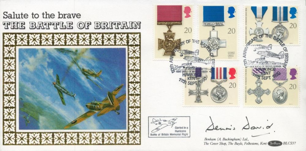 Lot 205: Dennis David signed Battle of Britain FDC. Good...