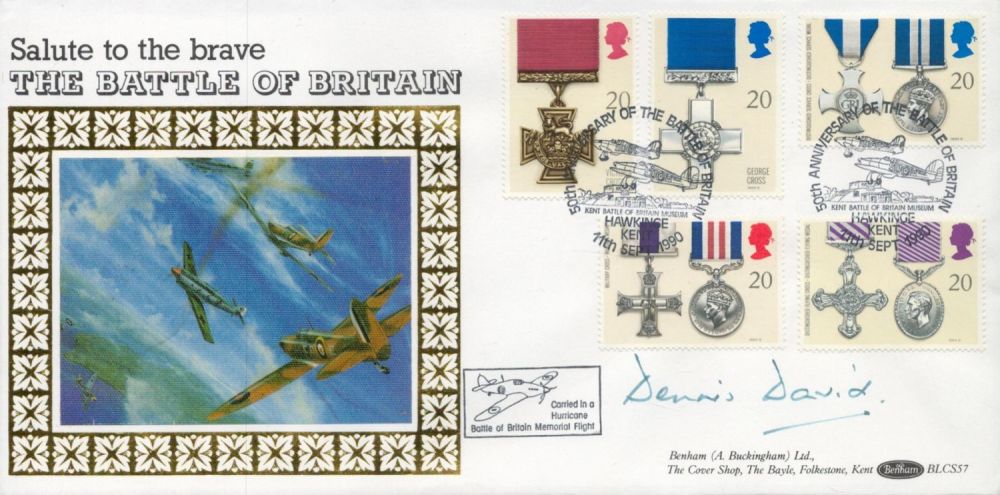 Lot 208: Dennis David signed Battle of Britain FDC. Good...
