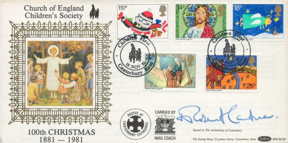 Lot 209: Archbishop of Canterbury signed Children First FDC. Good...