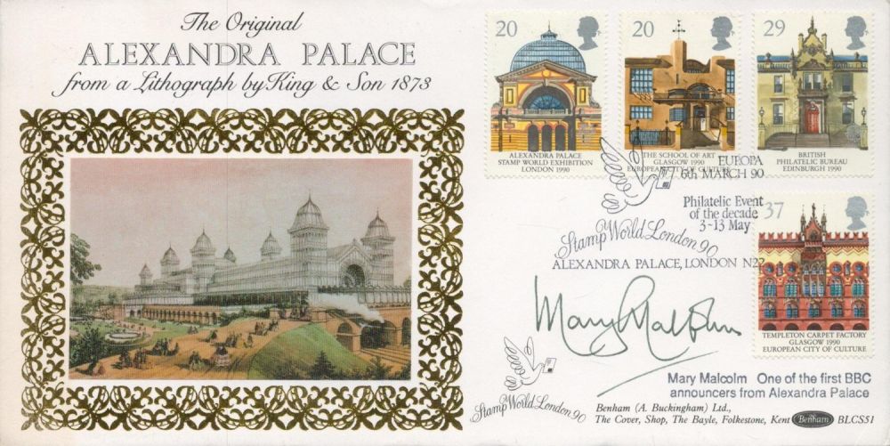 Lot 210: Mary Malcolm signed Alexandra Palace FDC. 6/3/1990 postmark....