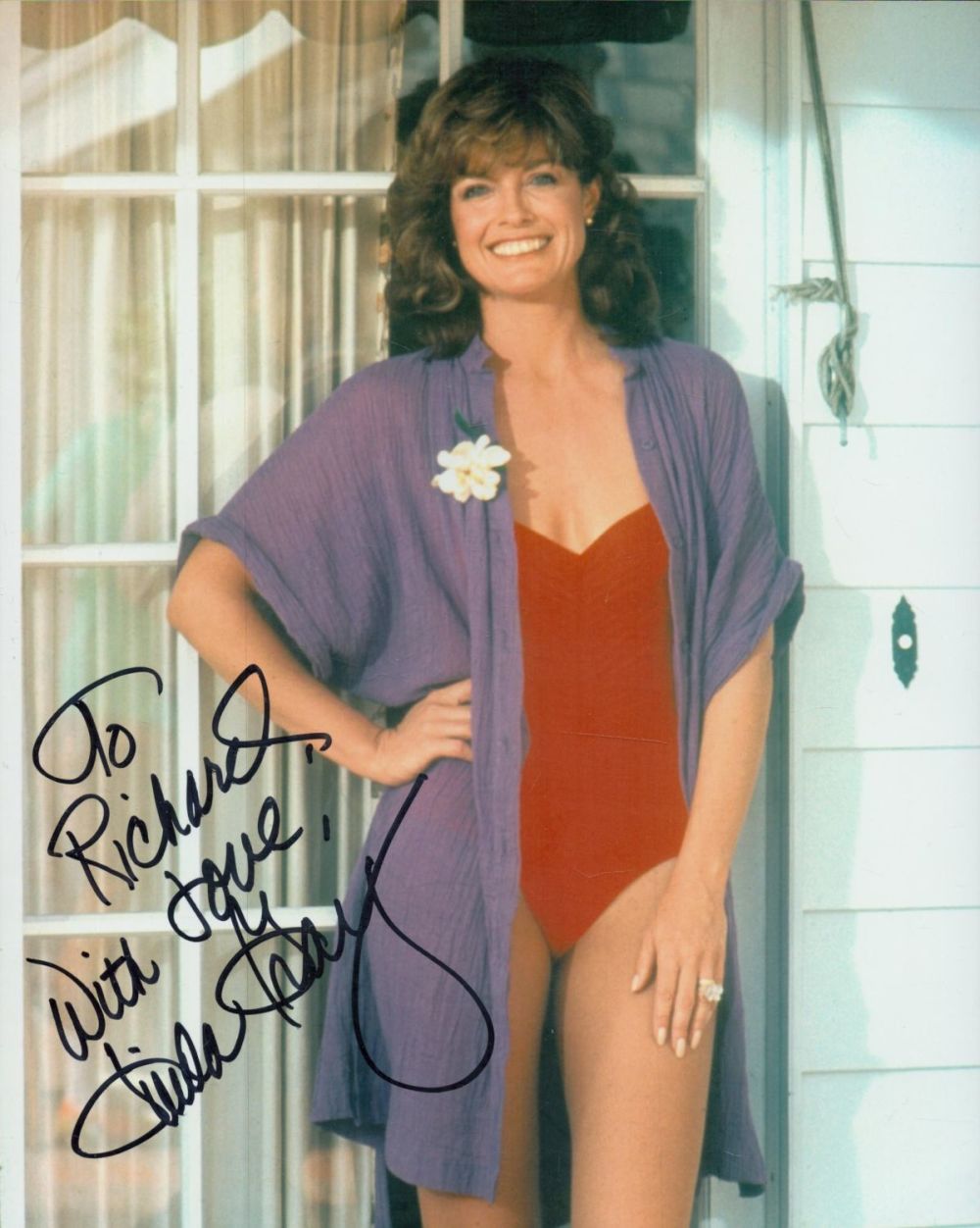 Lot 228: Linda Gray signed 10x8inch colour photo. Dedicated. Good...