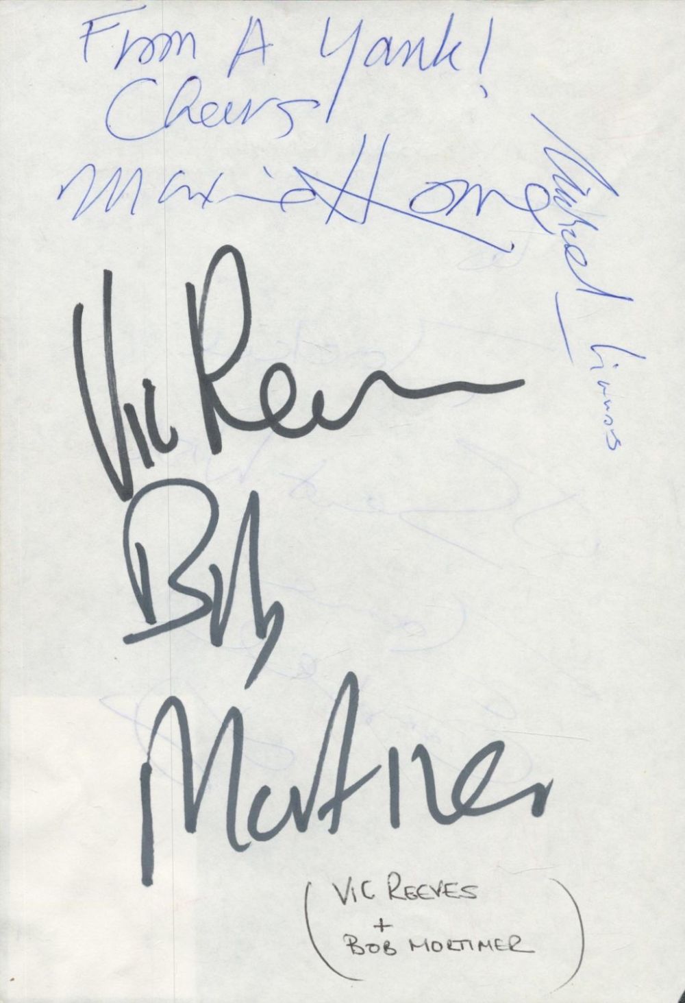 Lot 261: Vic Reeves and Bob Mortimer signed large album...