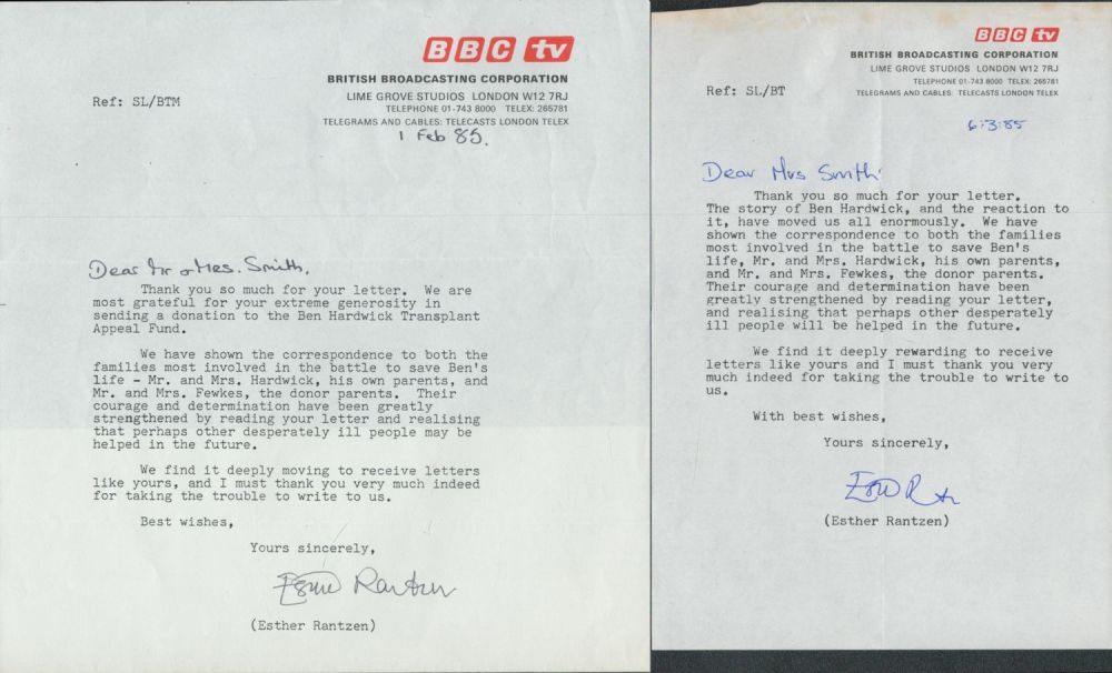 Lot 267: Esther Rantzen TLS collection. Good condition. All autographs...