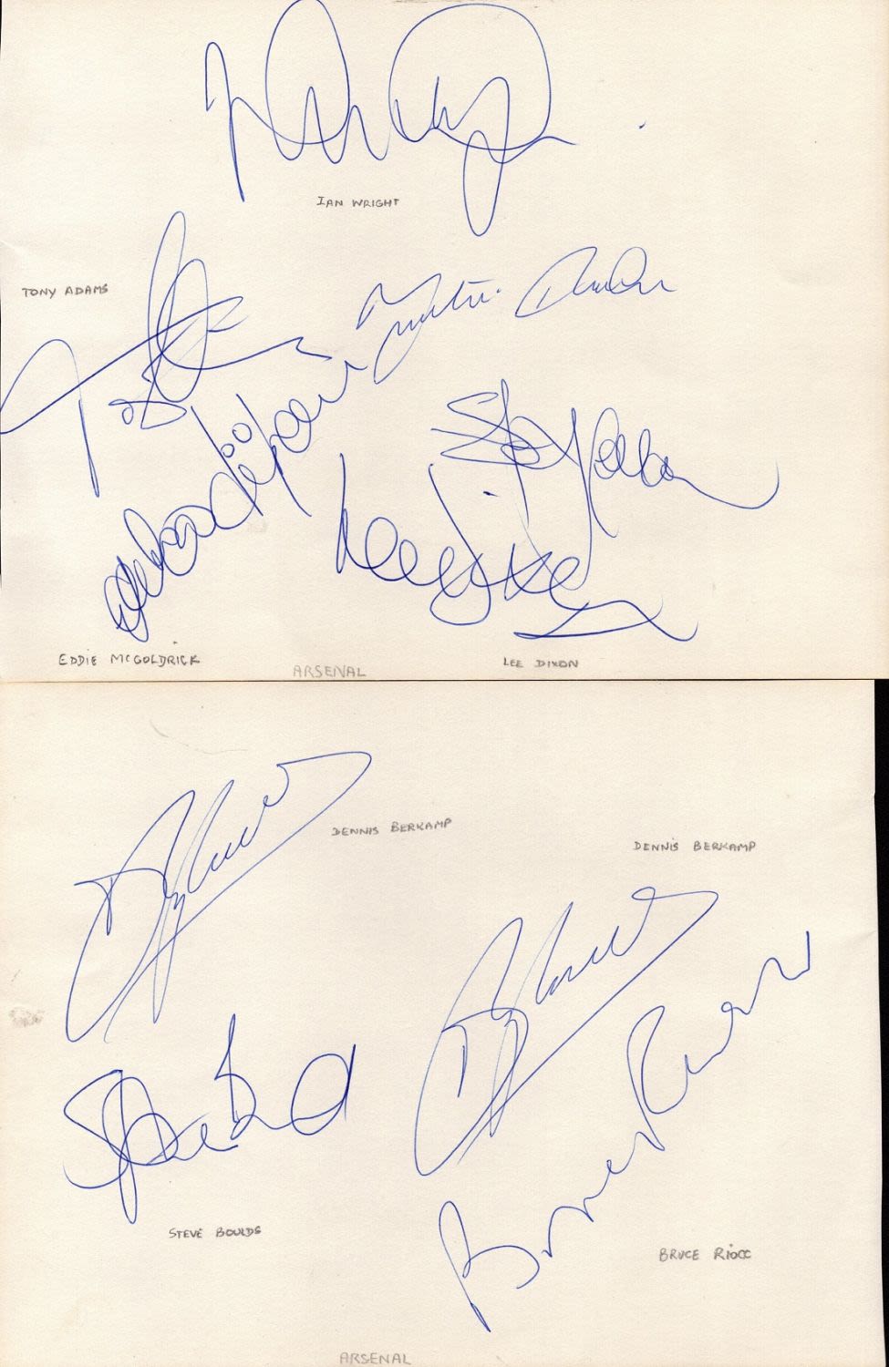 Lot 290: Arsenal FC 1990's signed album page. Good condition....