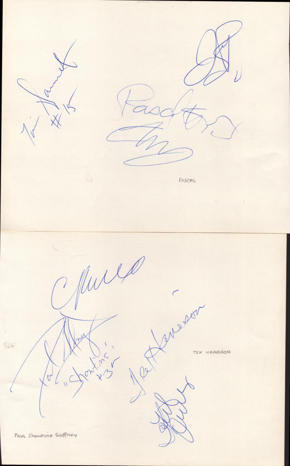 Lot 291: Harlem Globetrotters 1990's signed album page. Good condition....
