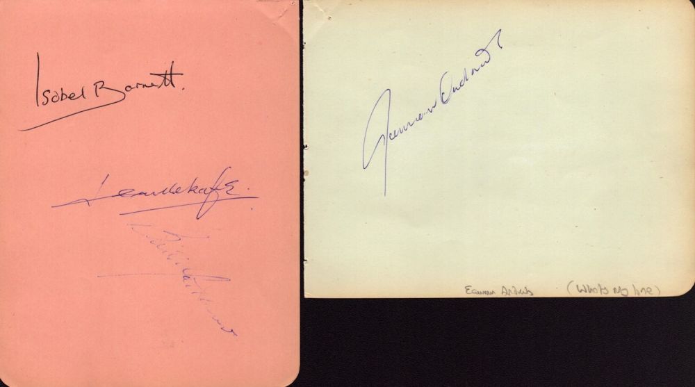Lot 293: What's My Line cast signed album pages. 4...
