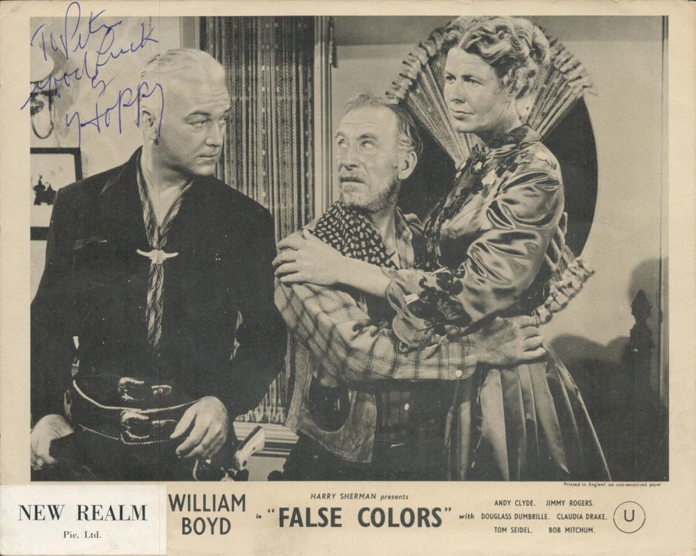 Lot 302: WILLIAM BOYD 'HOPALONG CASSIDY' American Film Actor signed...
