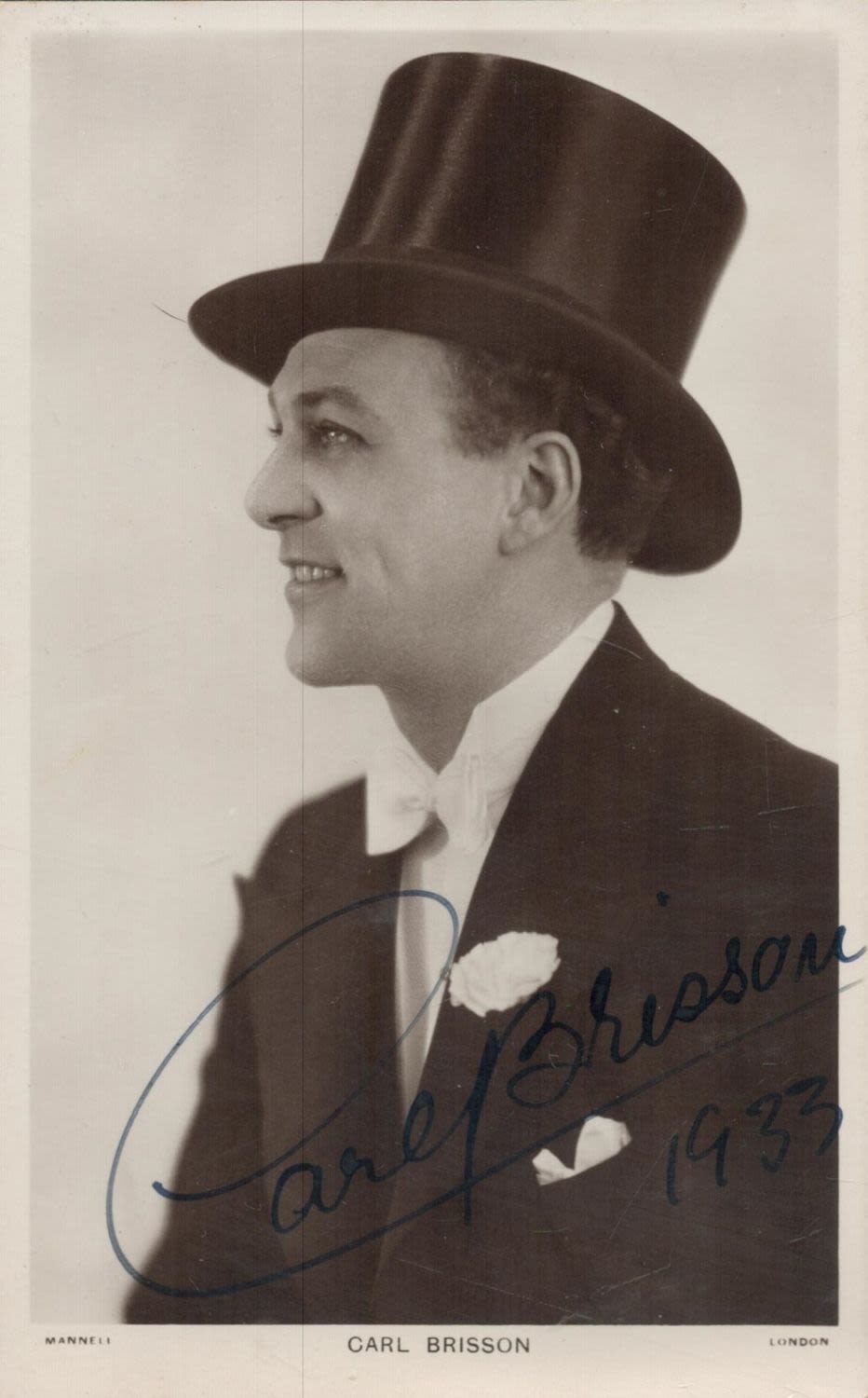 Lot 305: CARL BRISSON Danish Film Actor signed vintage Postcard...