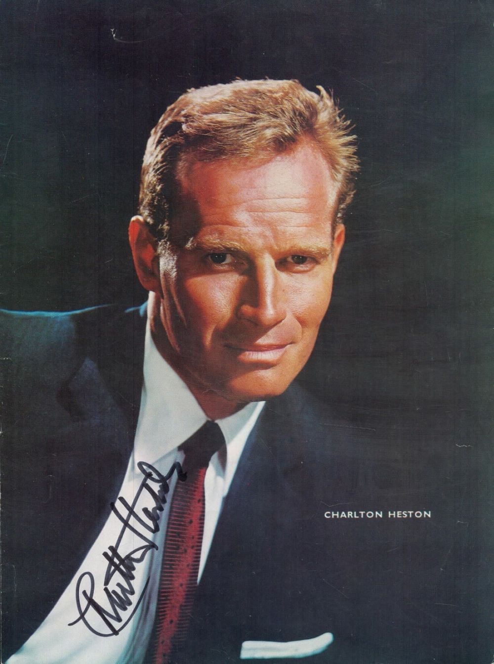 Lot 313: CHARLTON HESTON American Actor signed vintage Picture. Good...